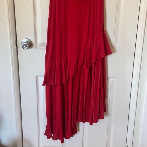 WAYF Red Ruffle Dress - Picture 6 of 14